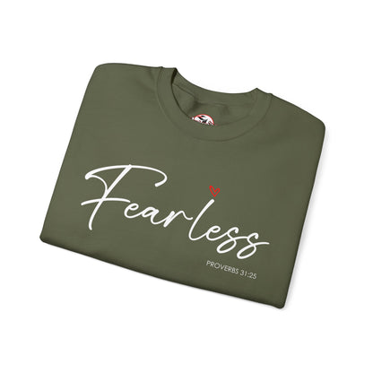 "Fearless" Inspirational Crewneck Sweatshirt — (Proverbs 31)