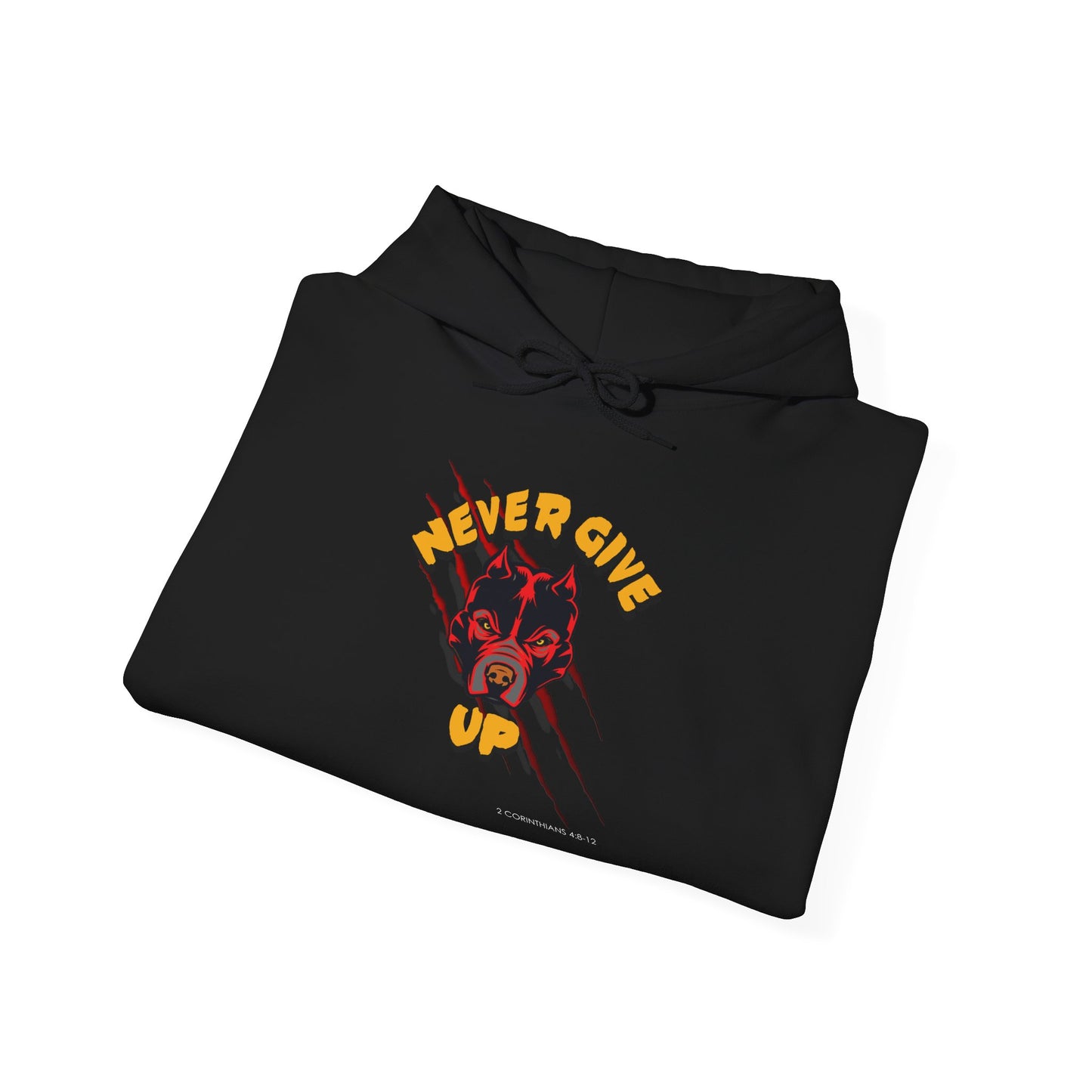 "Never Give Up" Hoodie Men's Motivational Graphic Hooded Sweatshirt