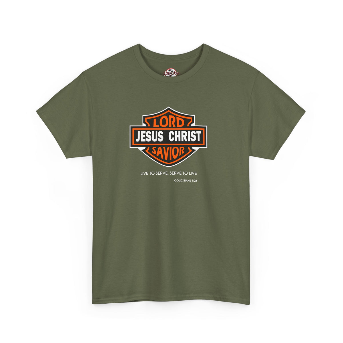 Jesus Christ Savior T‑Shirt — Lord Savior Motorcycle Shield Design
