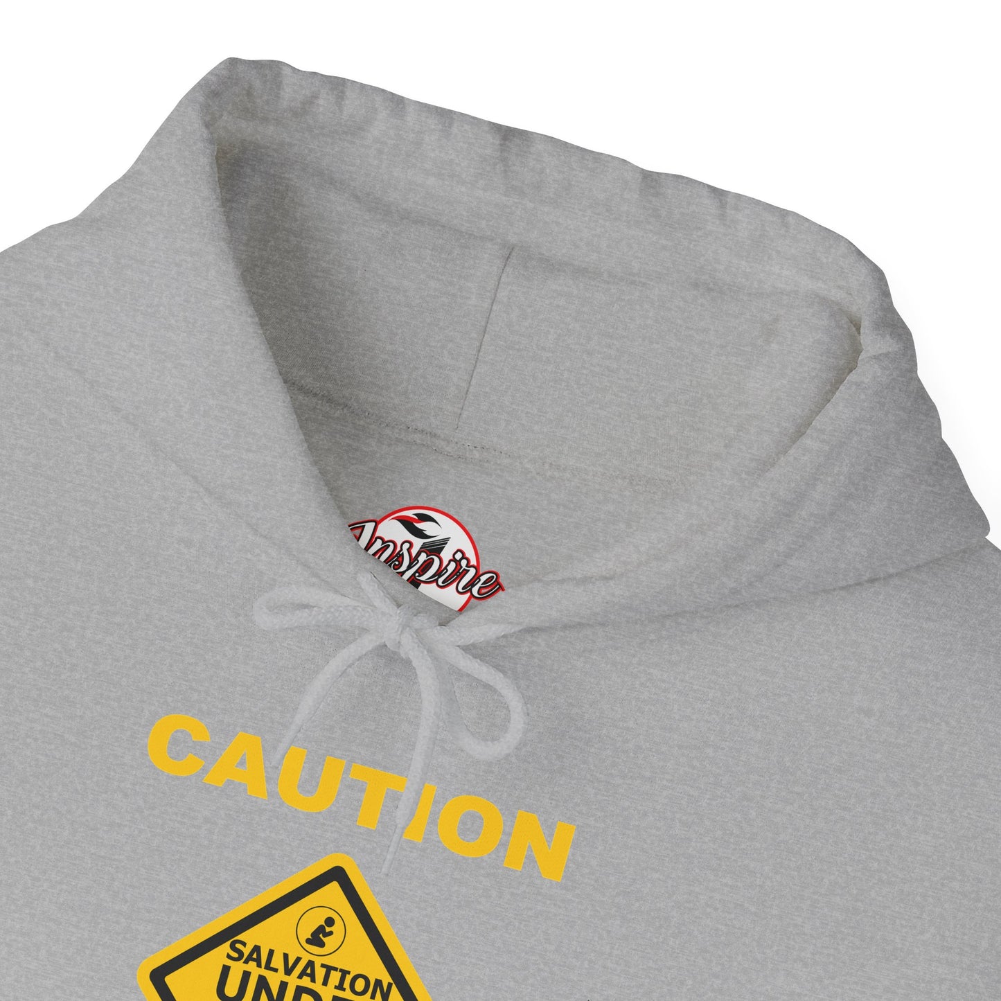 "Caution Salvation Under Construction" Graphic Pullover Hoodie
