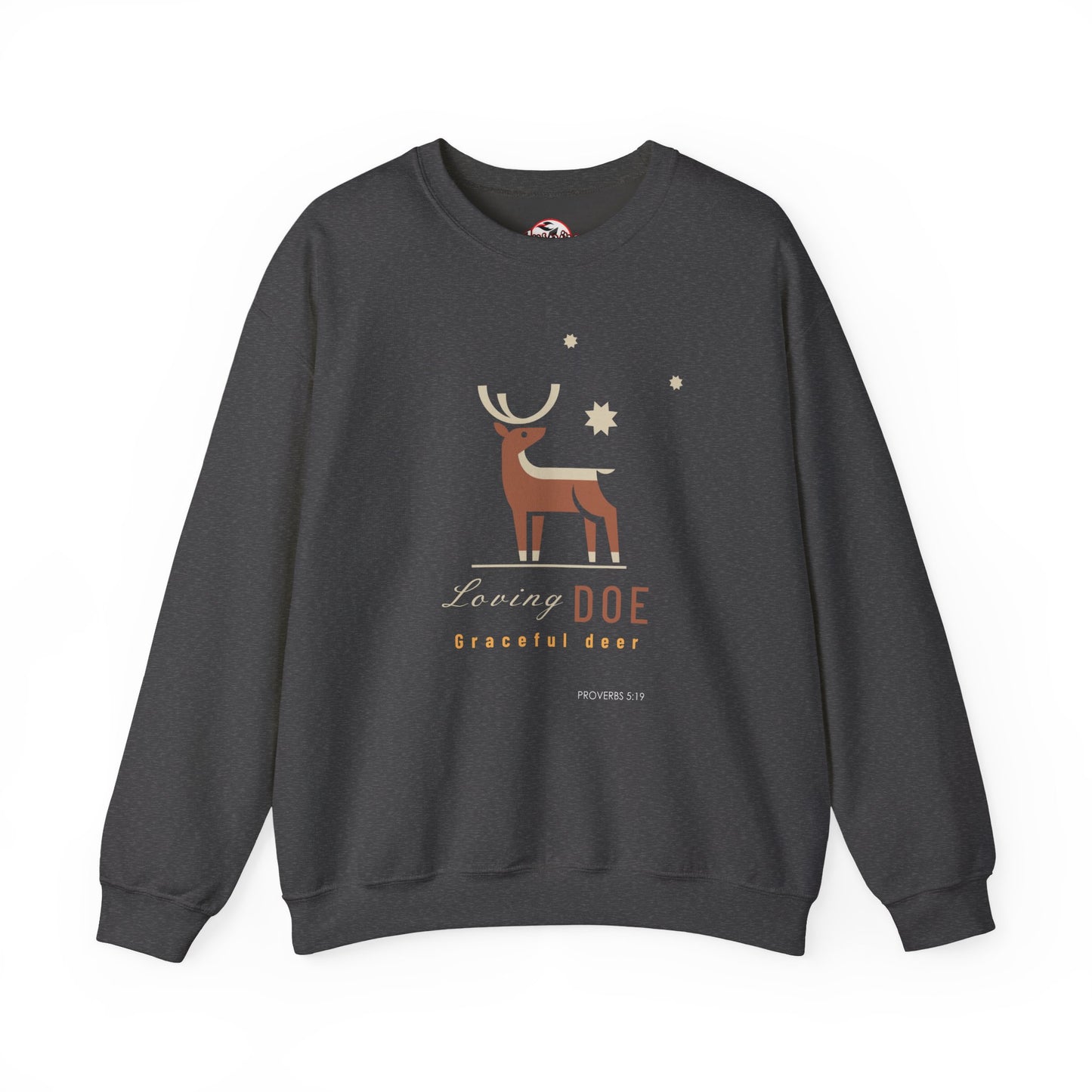 "Loving Doe Graceful Deer" Women's Inspirational Crewneck Sweatshirt