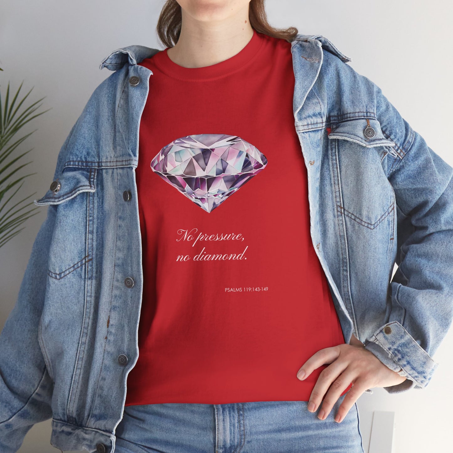 "No Pressure, No Diamond" Women's Inspirational Graphic T-Shirt