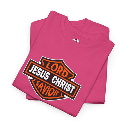 Jesus Christ Savior T‑Shirt — Lord Savior Motorcycle Shield Design