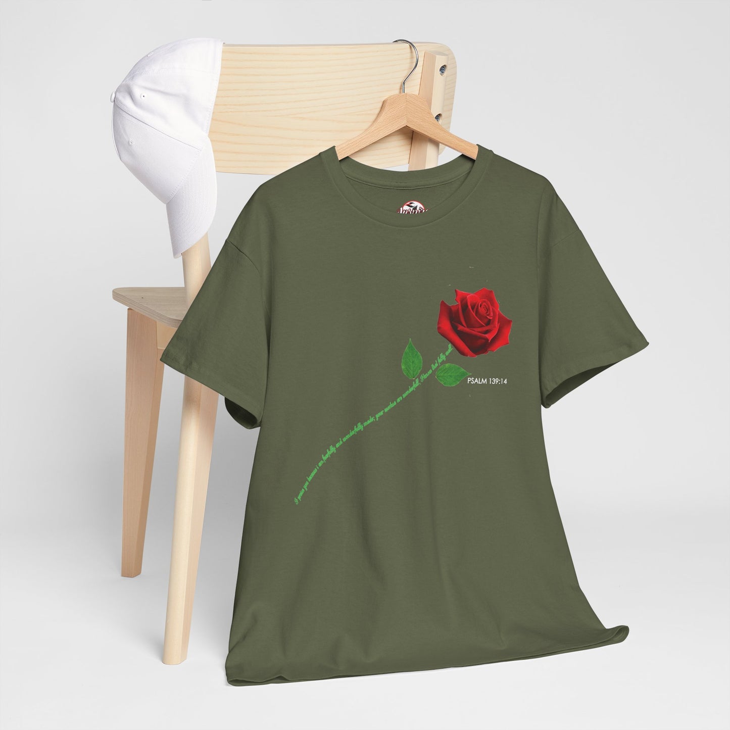 "Fearfully and Wonderfully Made" Rose Affirmative Graphic T-Shirt