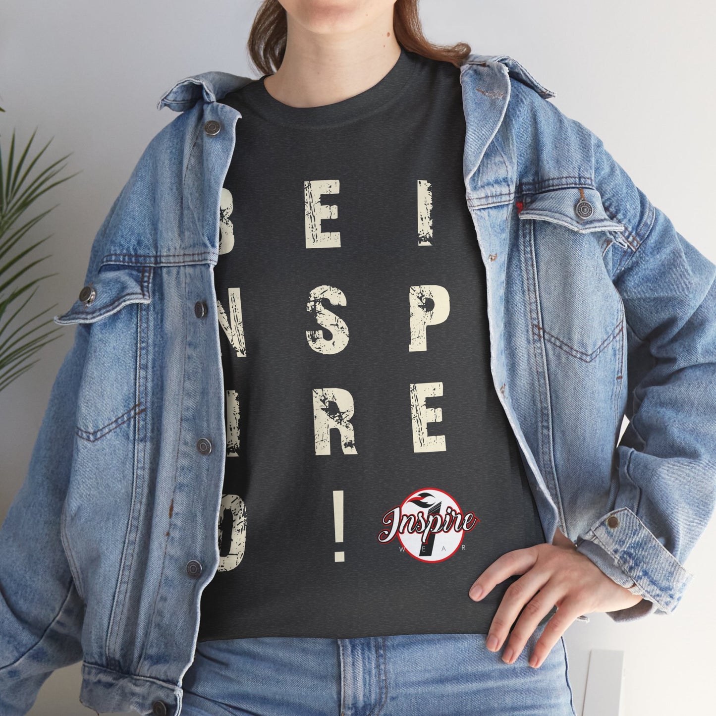 "Be Inspired" Motivational Vertical Graphic T-Shirt