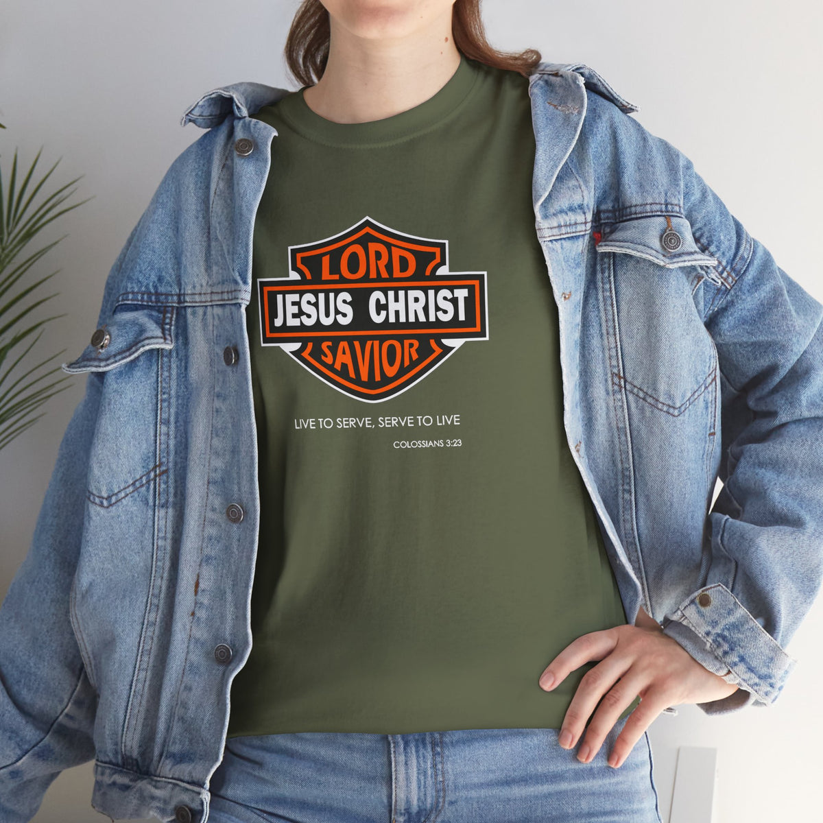 Jesus Christ Savior T‑Shirt — Lord Savior Motorcycle Shield Design