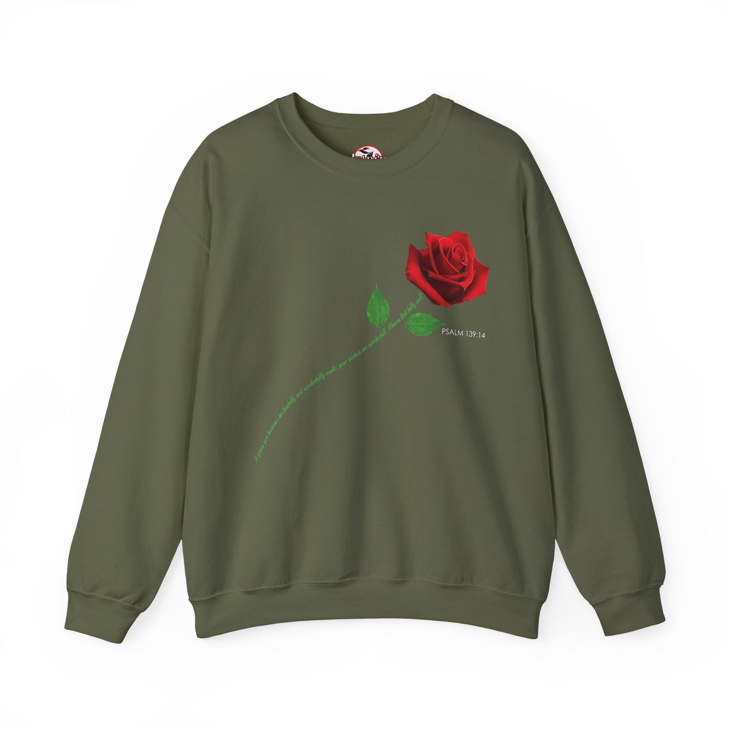 "Fearfully and Wonderfully Made" Rose Crewneck Sweatshirt
