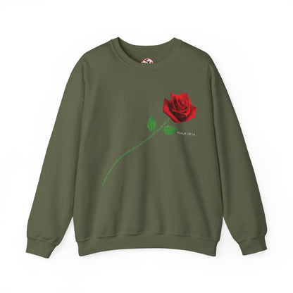 "Fearfully and Wonderfully Made" Rose Crewneck Sweatshirt