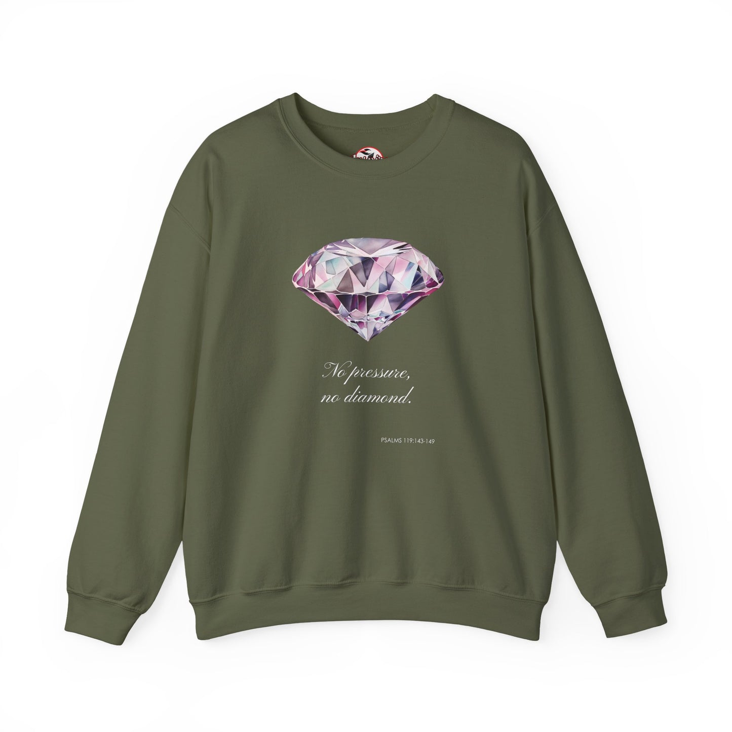 "No Pressure, No Diamond" Inspirational Crewneck Sweatshirt