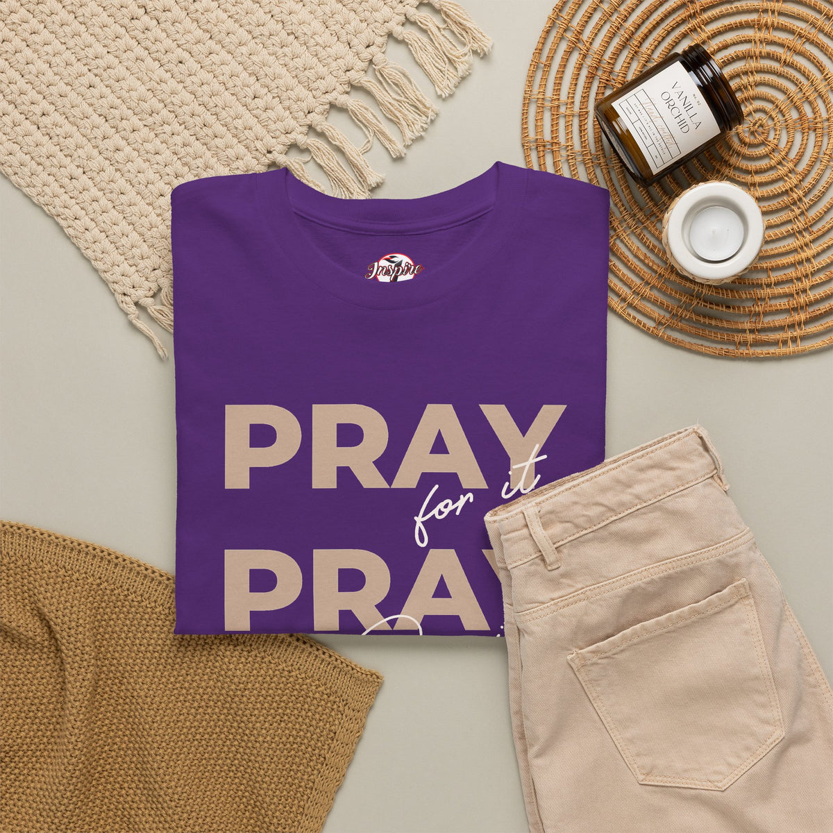 "Pray for it, Pray over it, Pray through it" Motivational Graphic T-Shirt