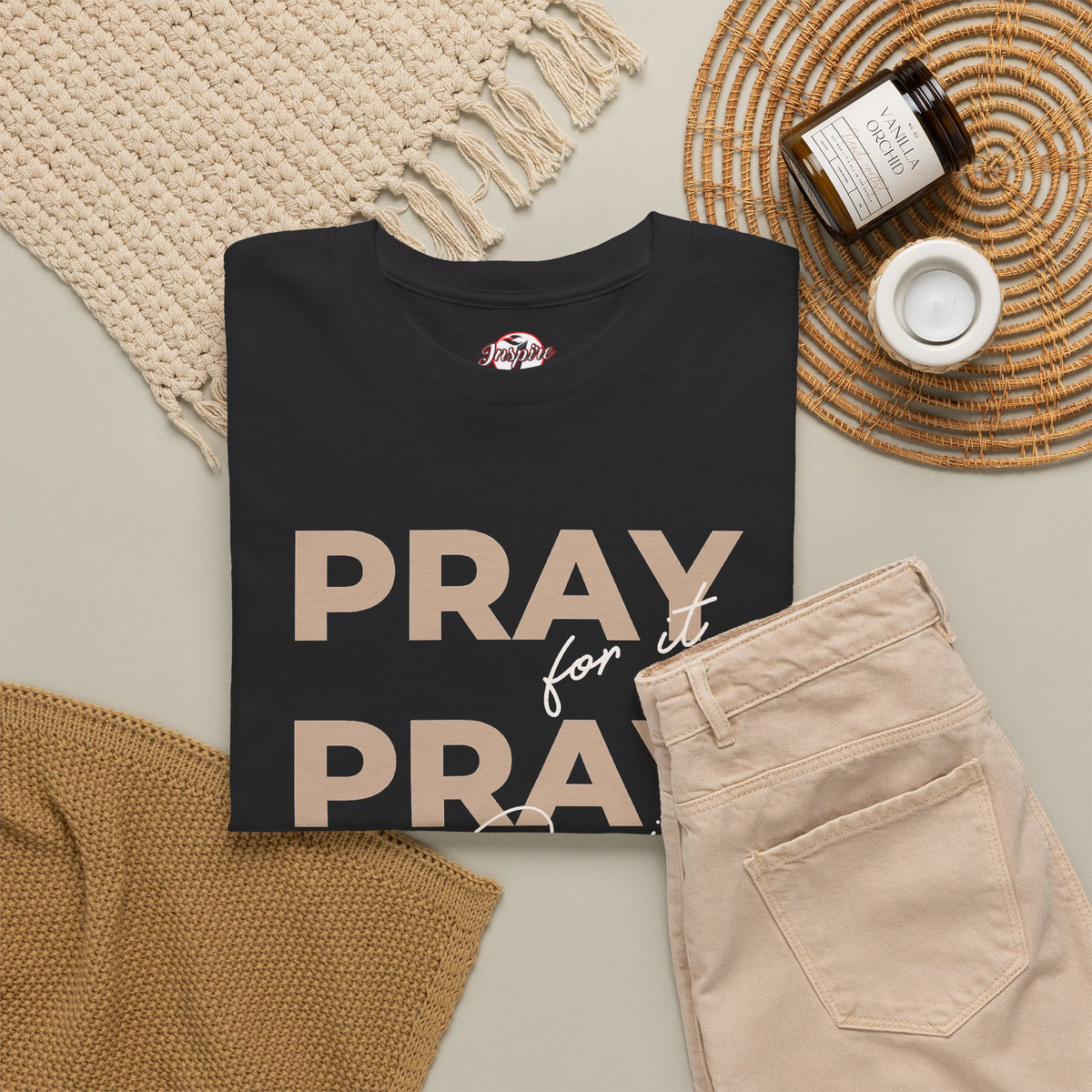 "Pray for it, Pray over it, Pray through it" Motivational Graphic T-Shirt