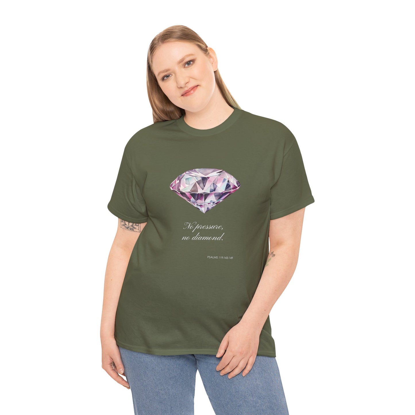 "No Pressure, No Diamond" Women's Inspirational Graphic T-Shirt