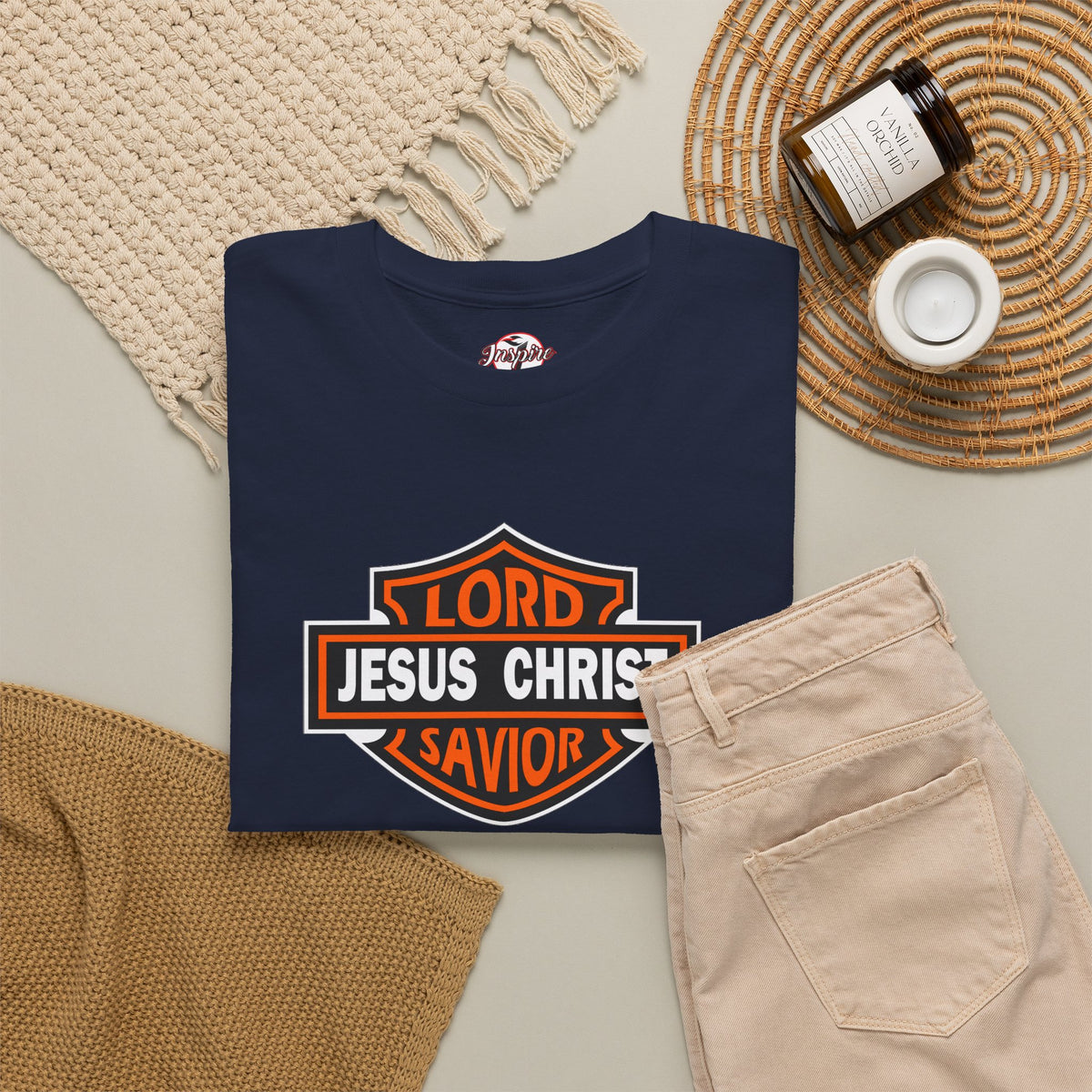 Jesus Christ Savior T‑Shirt — Lord Savior Motorcycle Shield Design