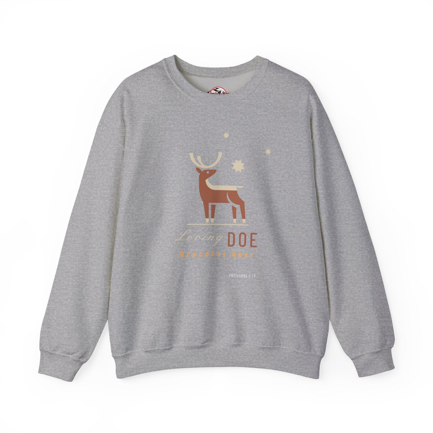 "Loving Doe Graceful Deer" Women's Inspirational Crewneck Sweatshirt