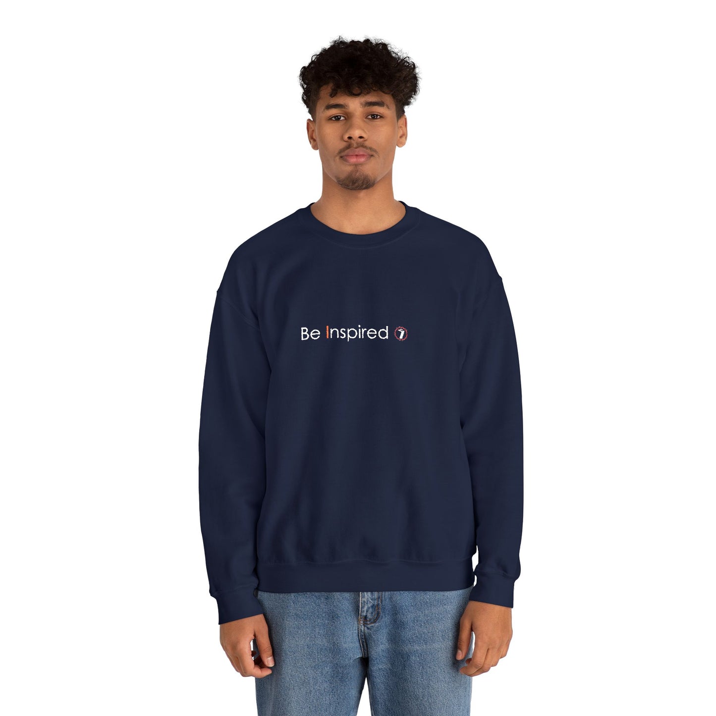 "Be Inspired" Embroidered Crewneck Sweatshirt