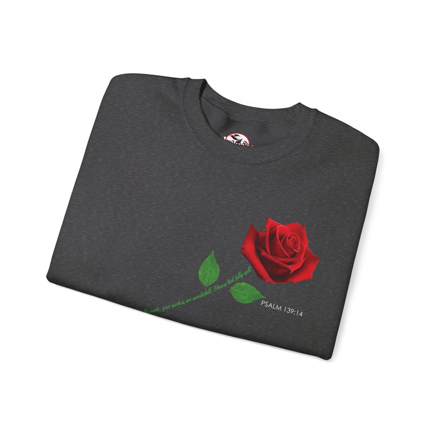 "Fearfully and Wonderfully Made" Rose Crewneck Sweatshirt