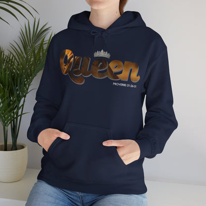 "I am Queen" Womens Affirmation Heavy Blend™ Hooded Sweatshirt