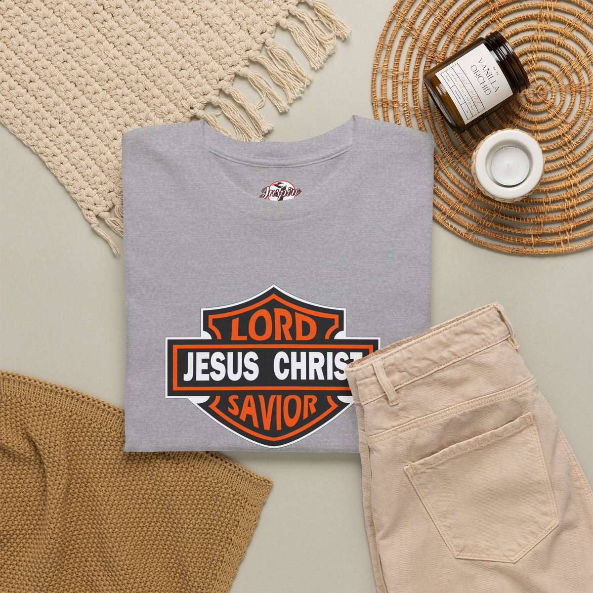 Jesus Christ Savior T‑Shirt — Lord Savior Motorcycle Shield Design