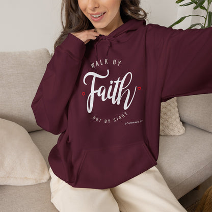 "Walk by Faith Not by Sight" Motivational Pullover Hoodie