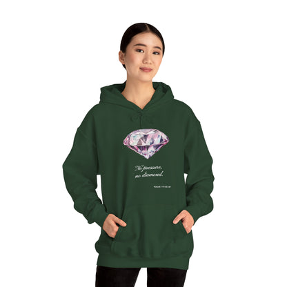 "No pressure, no Diamond" Inspirational Graphic Pullover Hoodie
