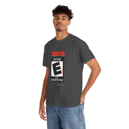 Jesus Rated E Unisex Heavy Cotton Tee Christian T-Shirt