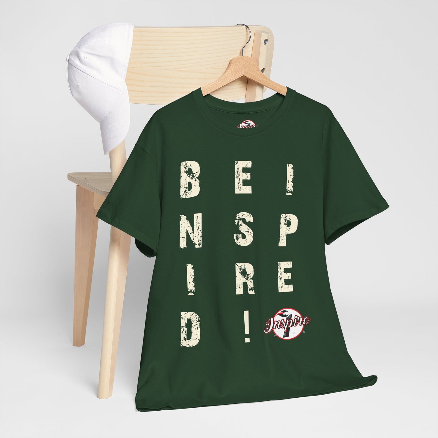 "Be Inspired" Motivational Vertical Graphic T-Shirt