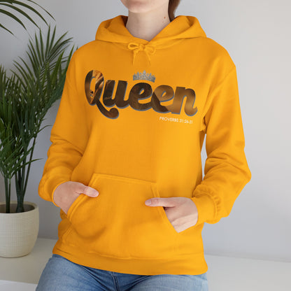 "I am Queen" Womens Affirmation Heavy Blend™ Hooded Sweatshirt
