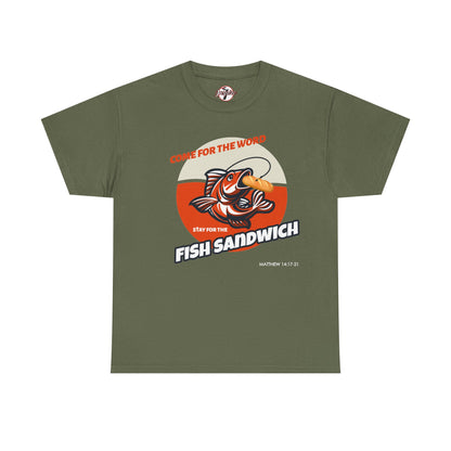 "Come for the Word" Fish Sandwich Graphic T-Shirt