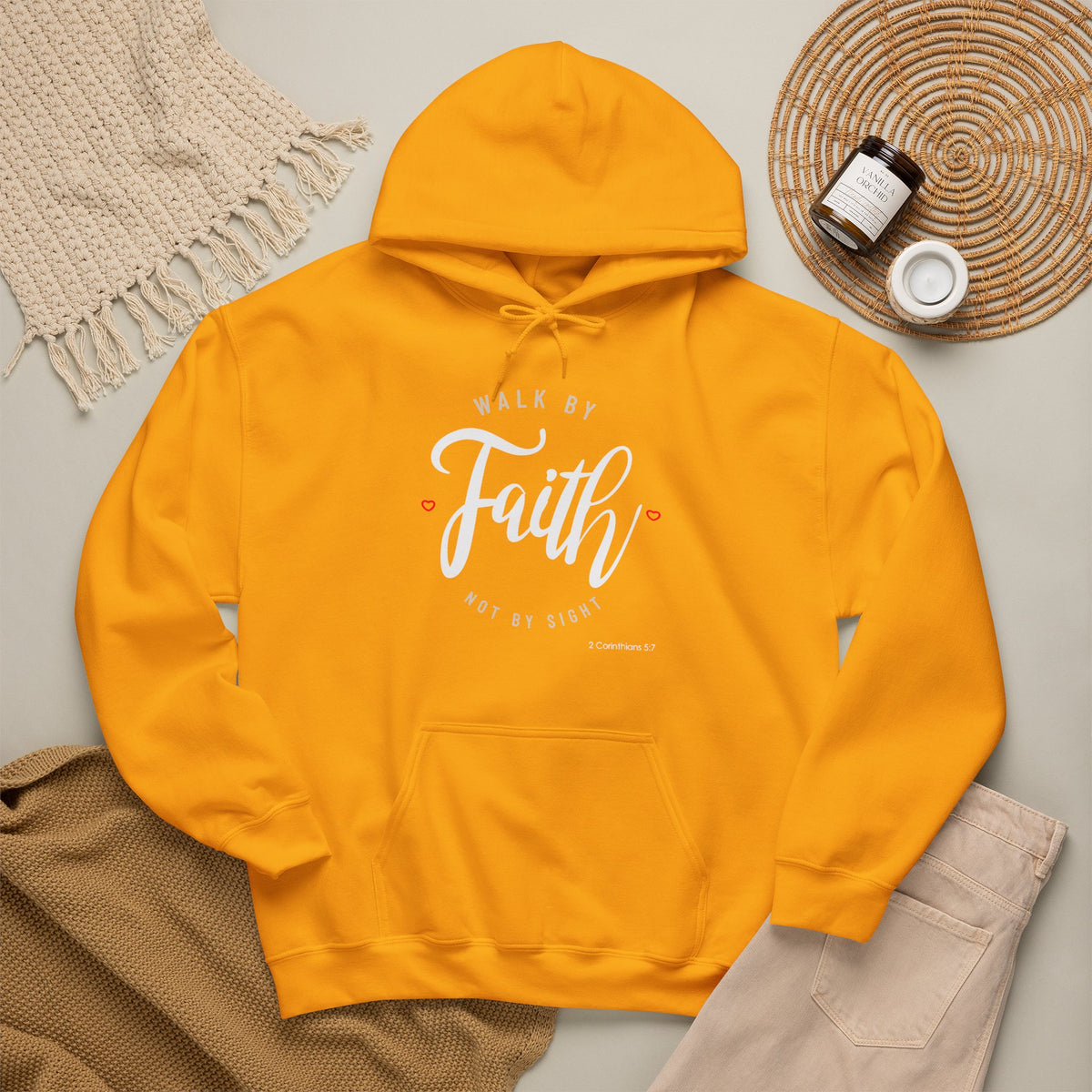 "Walk by Faith Not by Sight" Motivational Pullover Hoodie
