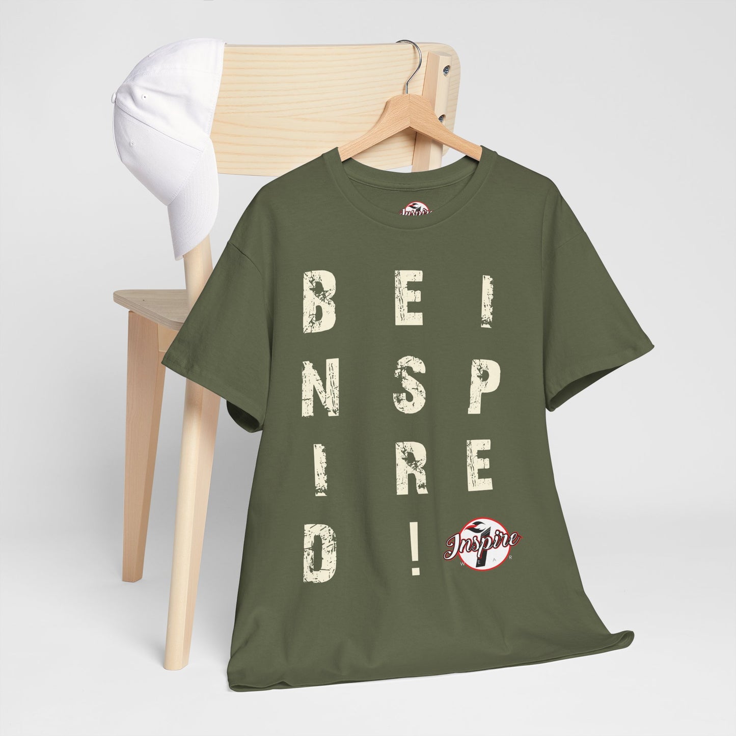 "Be Inspired" Motivational Vertical Graphic T-Shirt