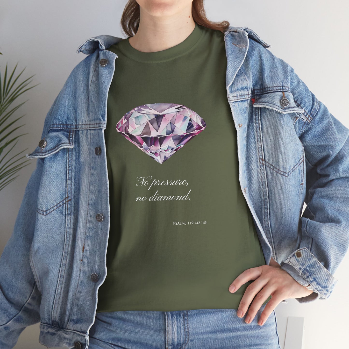 "No Pressure, No Diamond" Women's Inspirational Graphic T-Shirt