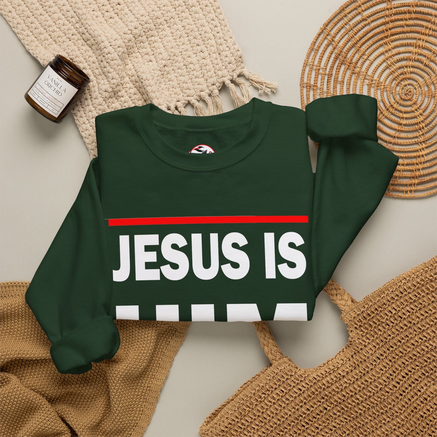 "Jesus Is Him" Inspirational Crewneck Sweatshirt
