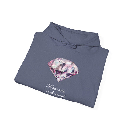 "No pressure, no Diamond" Inspirational Graphic Pullover Hoodie