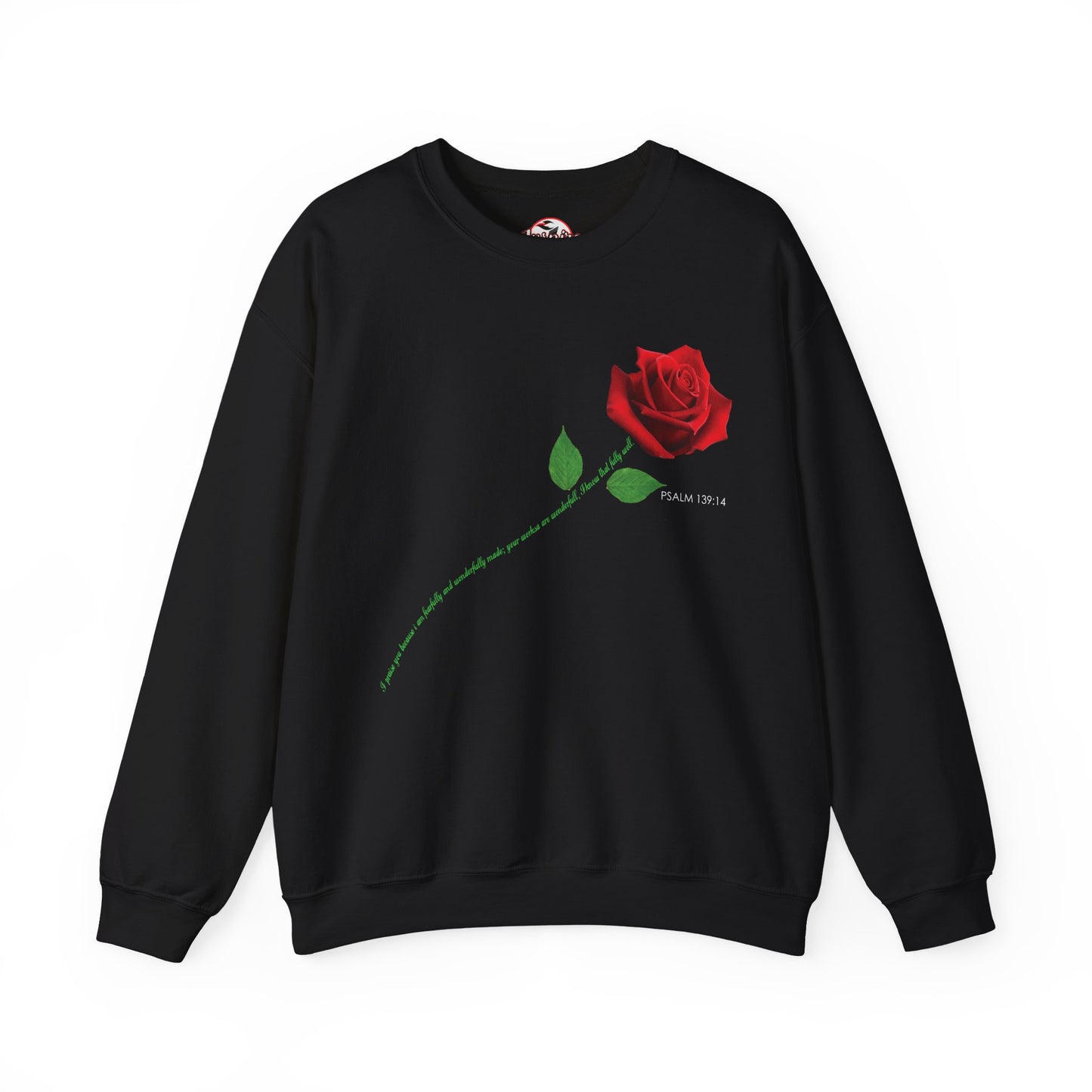 "Fearfully and Wonderfully Made" Rose Crewneck Sweatshirt