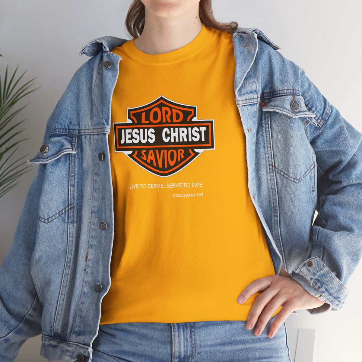 Jesus Christ Savior T‑Shirt — Lord Savior Motorcycle Shield Design