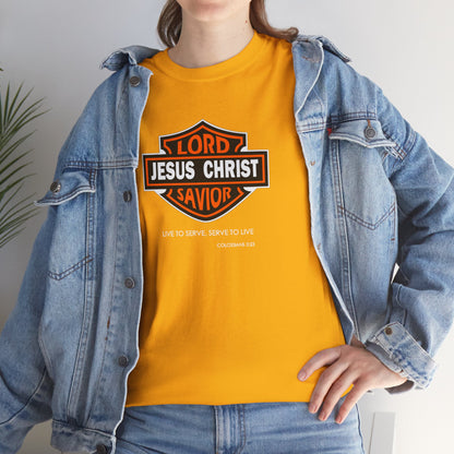 Jesus Christ Savior T‑Shirt — Lord Savior Motorcycle Shield Design