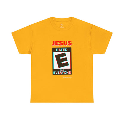 Jesus Rated E Unisex Heavy Cotton Tee Christian T-Shirt