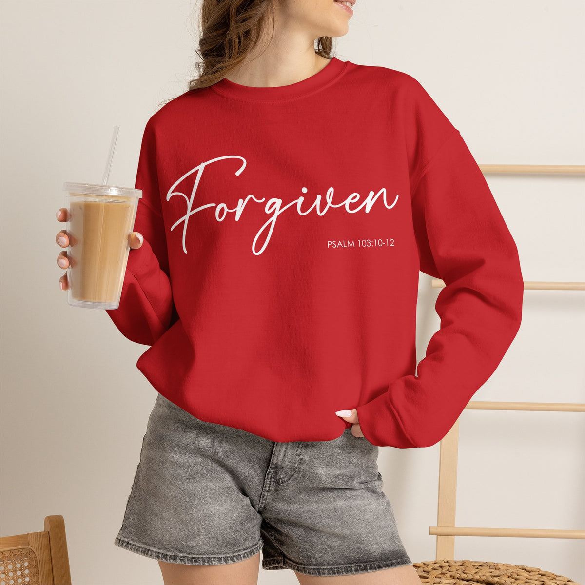 "Forgiven" Inspirational Pullover Crewneck Sweatshirt