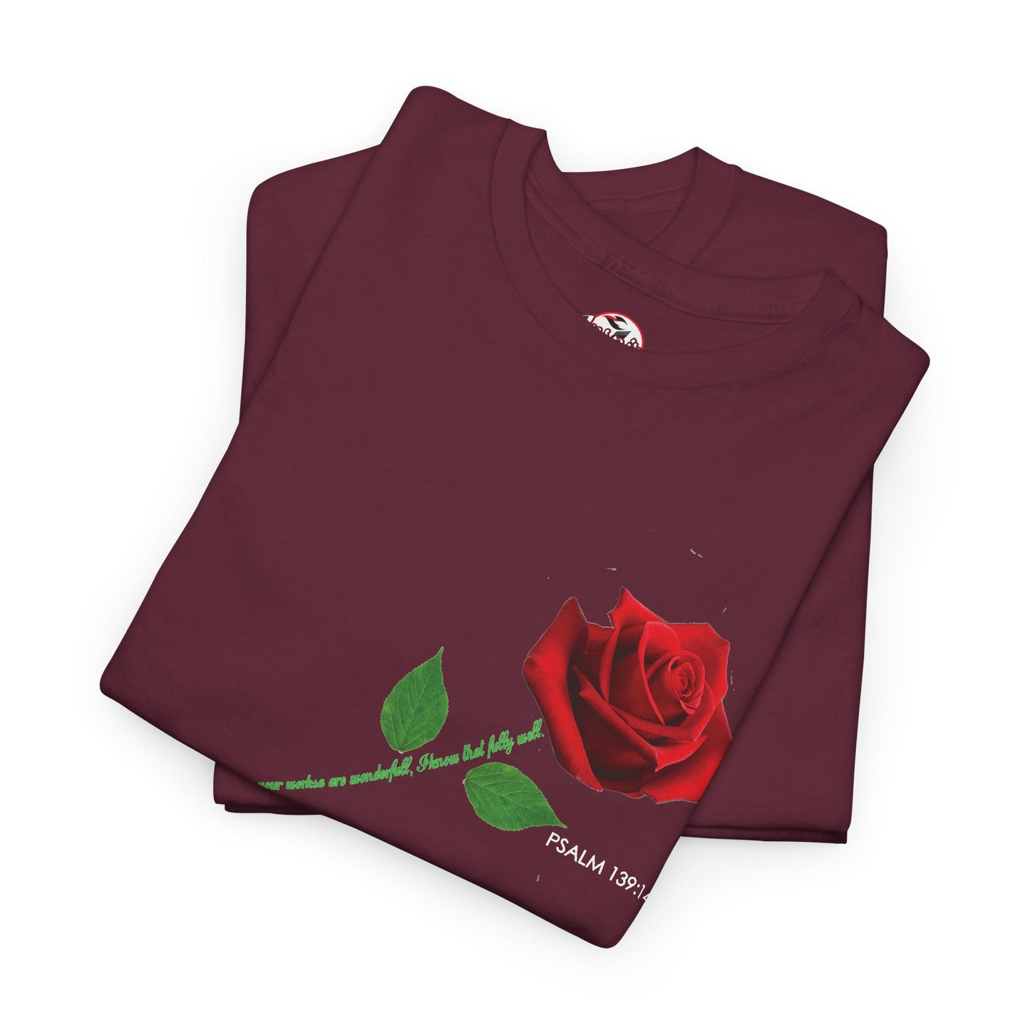 "Fearfully and Wonderfully Made" Rose Affirmative Graphic T-Shirt