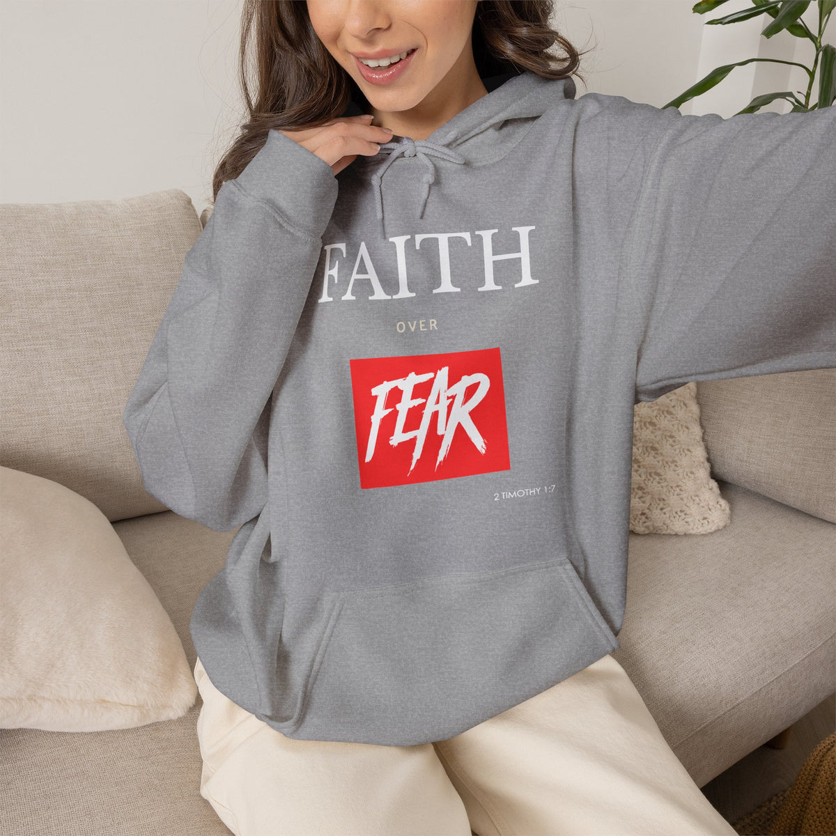 "Faith Over Fear" Inspirational Pullover Hoodie