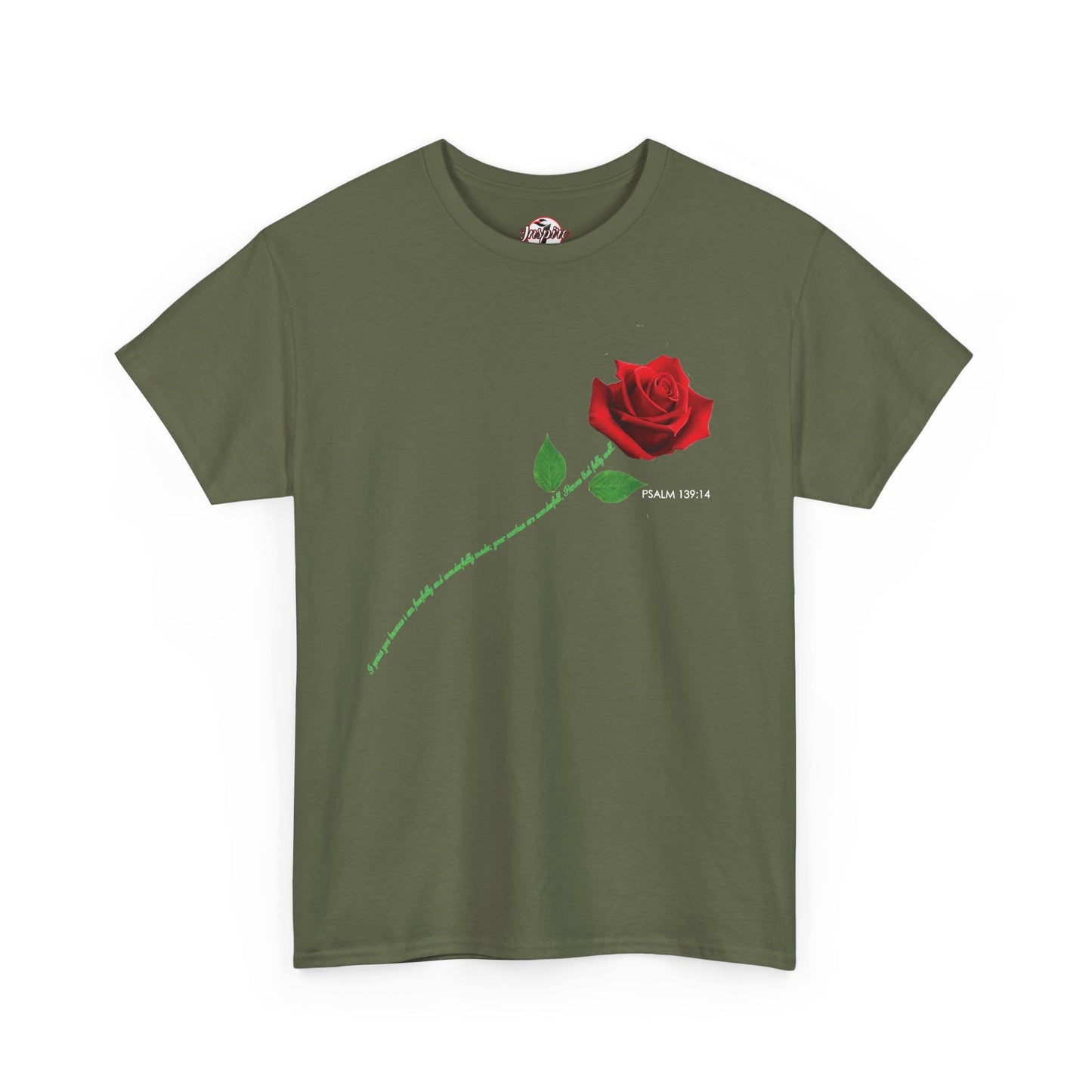 "Fearfully and Wonderfully Made" Rose Affirmative Graphic T-Shirt
