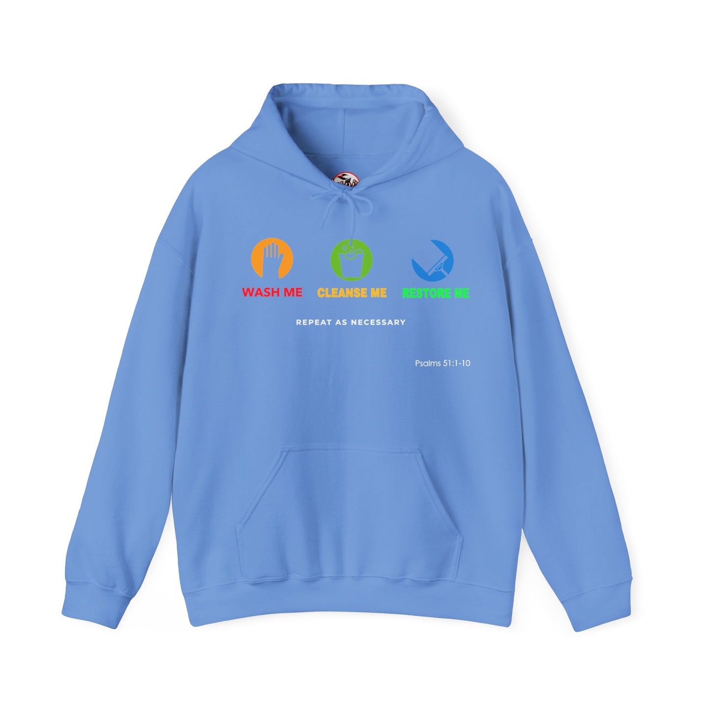"Wash, Cleanse, Restore" Inspirational Faith-Based Hoodie