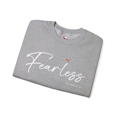 "Fearless" Inspirational Crewneck Sweatshirt — (Proverbs 31)