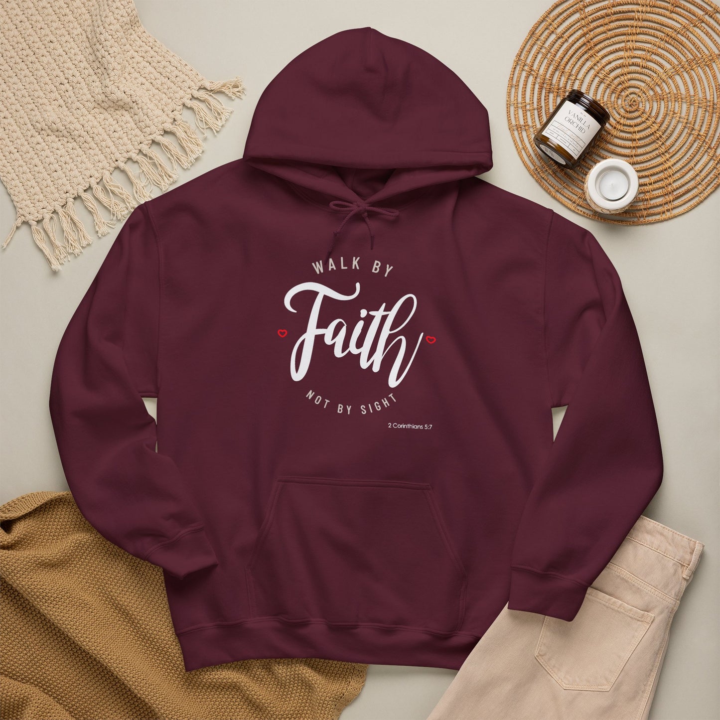 "Walk by Faith Not by Sight" Motivational Pullover Hoodie