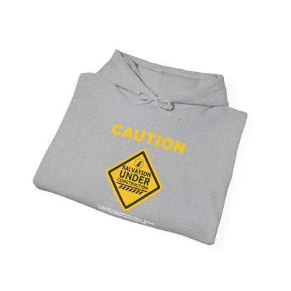 "Caution Salvation Under Construction" Graphic Pullover Hoodie