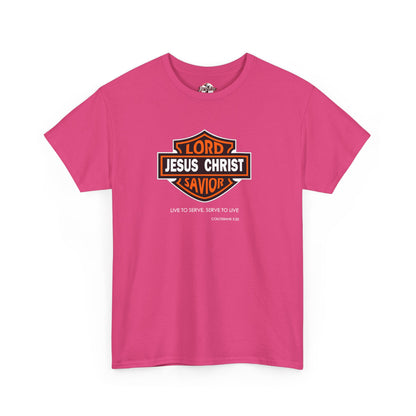Jesus Christ Savior T‑Shirt — Lord Savior Motorcycle Shield Design