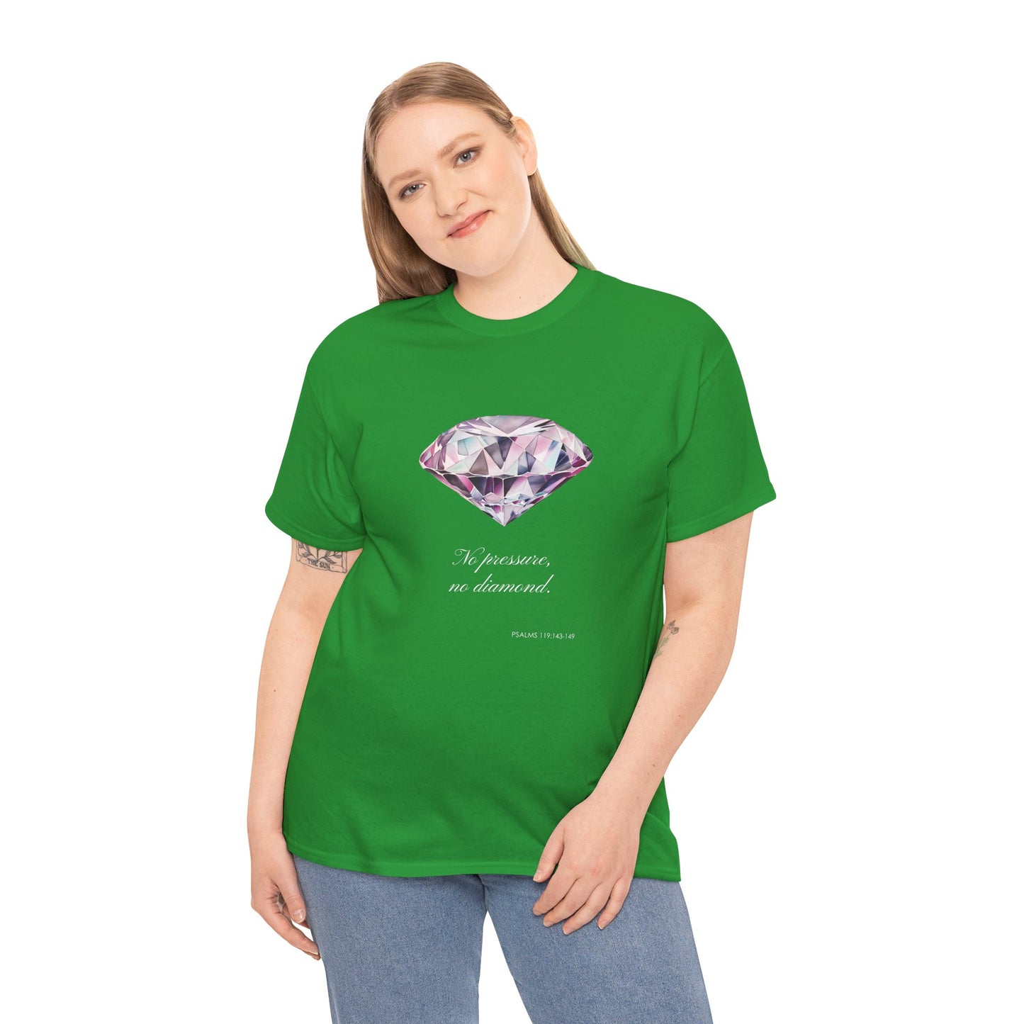 "No Pressure, No Diamond" Women's Inspirational Graphic T-Shirt