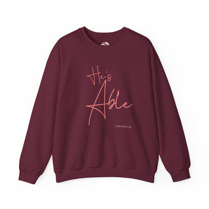 "He's Able" Women's Inspirational Crewneck Sweatshirt
