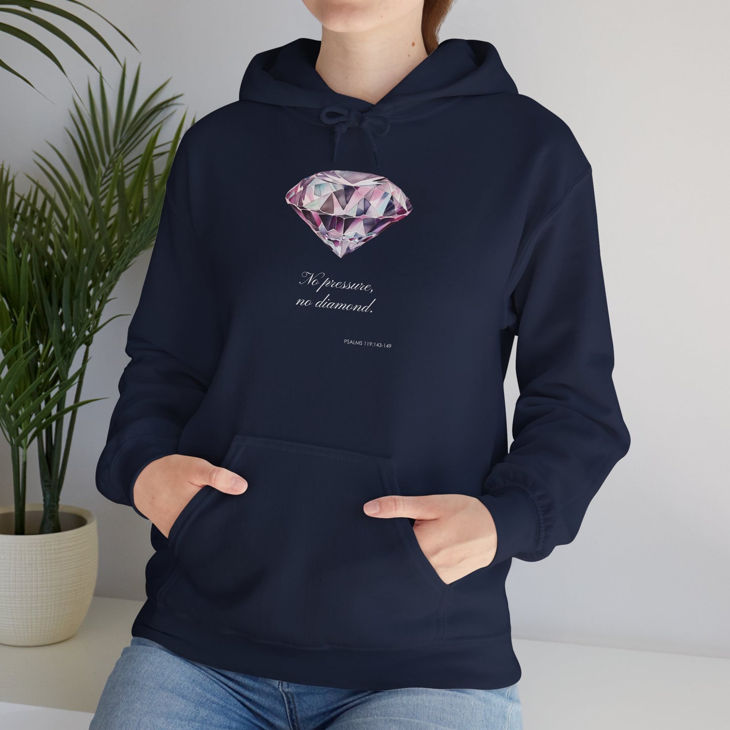 "No Pressure, no Diamond" Women's Heavy Blend™ Hooded Sweatshirt