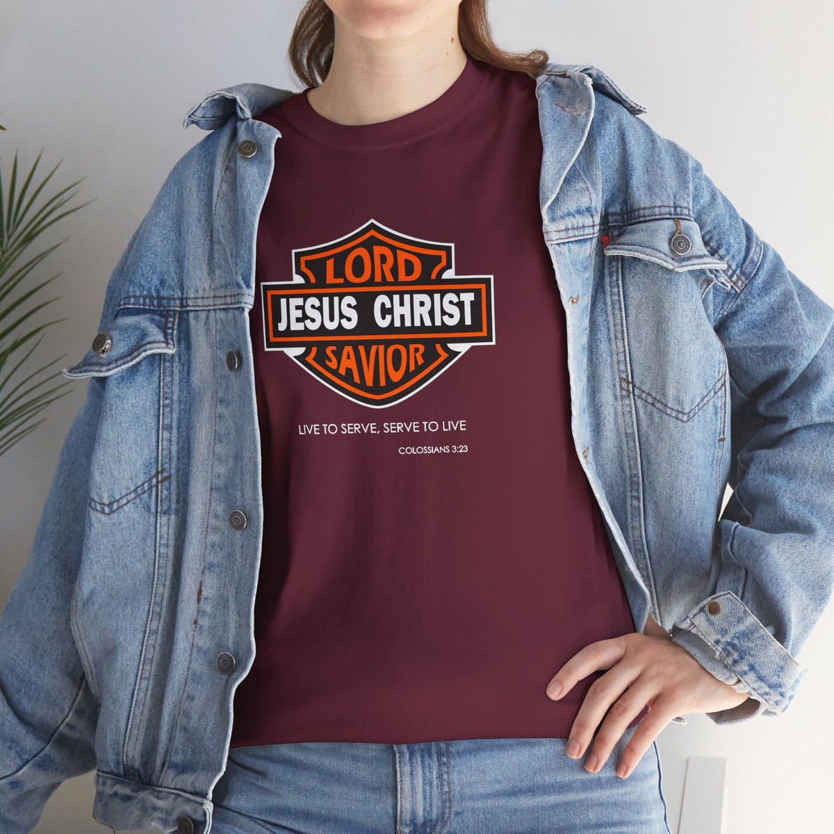 Jesus Christ Savior T‑Shirt — Lord Savior Motorcycle Shield Design
